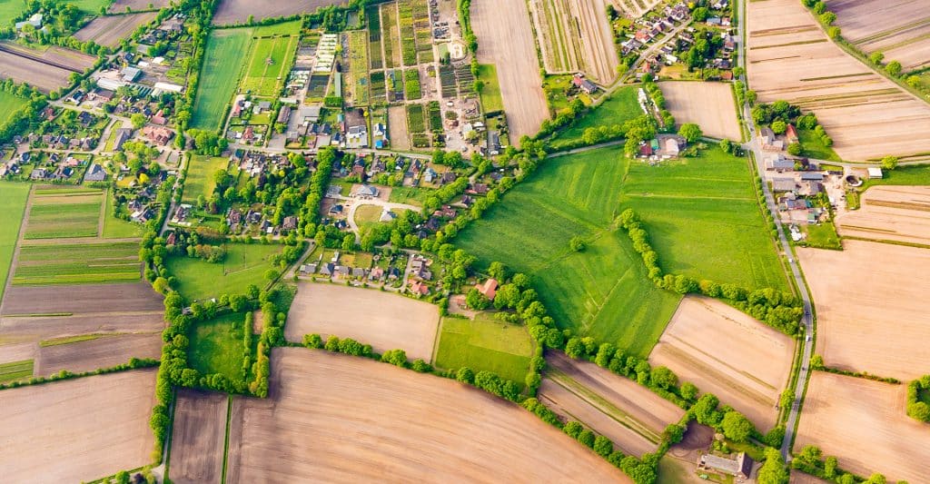 Paysage rural vu du ciel