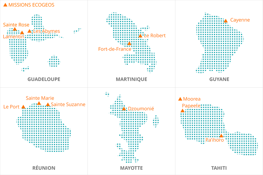 Carte misisions Ecogeos en Dom-Tom